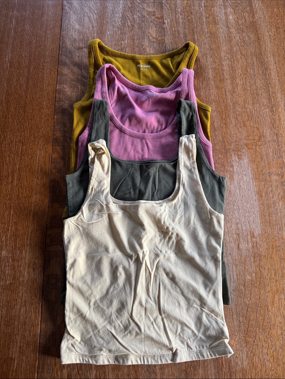 Everyday Scoop Neck Tank Tops — Pale Yellow, Olive, Mauve, Mustard